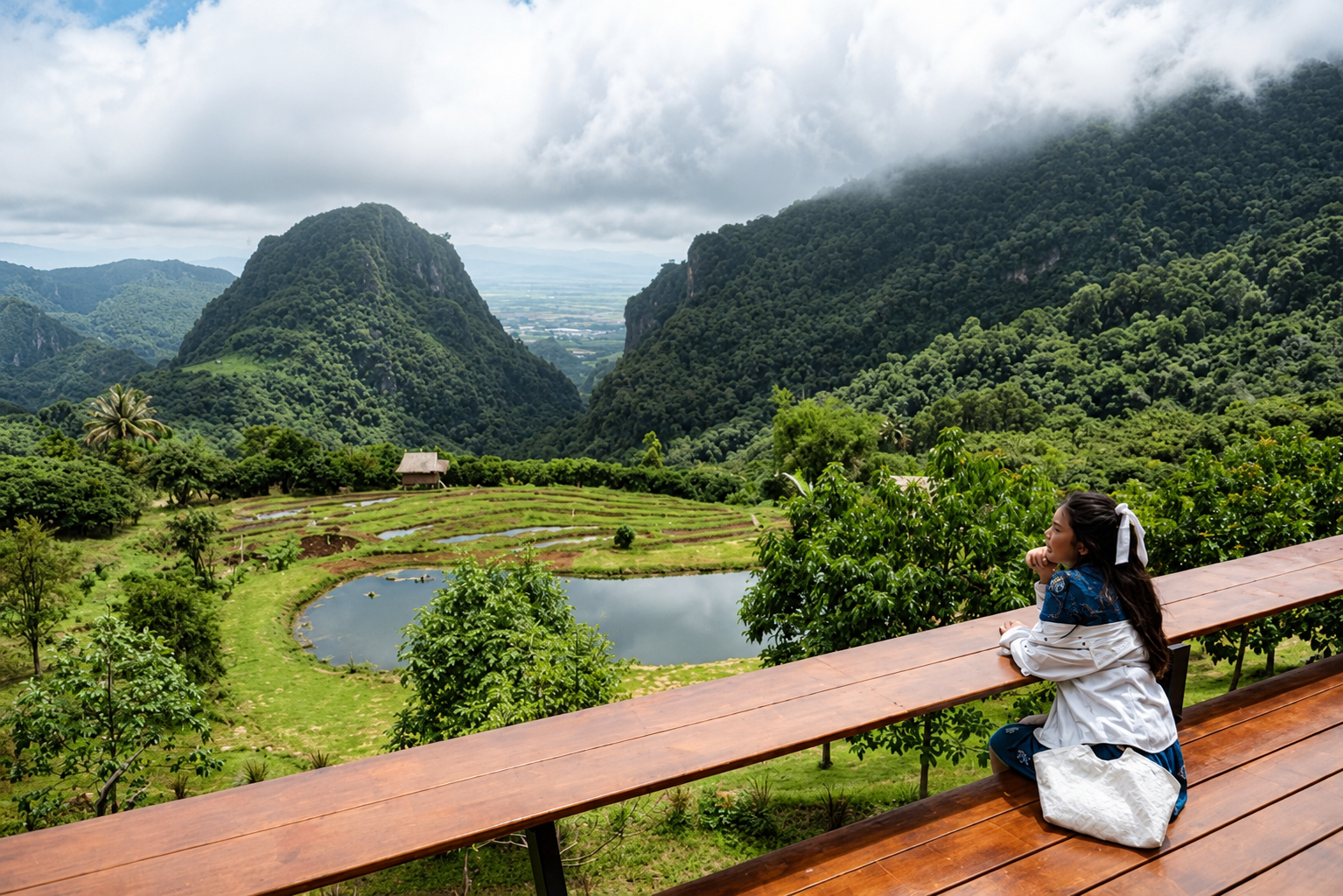 Women-only retreat in Thailand — tropical temple and lush landscape